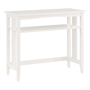 Scranton & Co 36&quot Foyer Table in White Engineered Wood with Lower Shelf