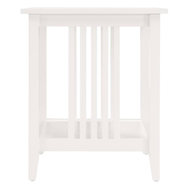 Scranton & Co Mission Style Side Table in White Engineered Wood with Shelf