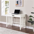 Scranton & Co Mission Style Writing Desk in White with Pull-Out Storage Drawer
