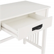 Scranton & Co Mission Style Writing Desk in White with Pull-Out Storage Drawer
