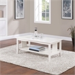 Scranton & Co Mission Style Coffee Table in White Engineered Wood with Shelf