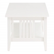 Scranton & Co Mission Style Coffee Table in White Engineered Wood with Shelf