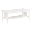 Scranton & Co Mission Style Coffee Table in White Engineered Wood with Shelf