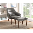 Scranton & Co Mid-Century Chair and Ottoman Set in Pewter Gray Faux Leather