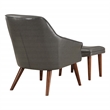 Scranton & Co Mid-Century Chair and Ottoman Set in Pewter Gray Faux Leather