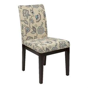 Scranton & Co Parsons Dining Chair in Sky Cream Fabric with Espresso Legs