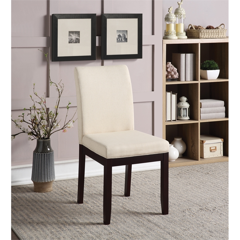 Scranton & Co Parsons Dining Chair in Linen White Easy-Care Fabric