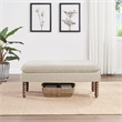 Scranton & Co Pillow Top Bench in Linen Cream Rustic Brown Legs