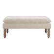 Scranton & Co Pillow Top Bench in Linen Cream Rustic Brown Legs