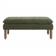 Scranton & Co Pillow Top Bench in Bottle Green Rustic Brown Legs