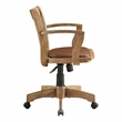 Scranton & Co Wood Bankers Chair Vinyl Padded Seat in Fruit Wood Brown