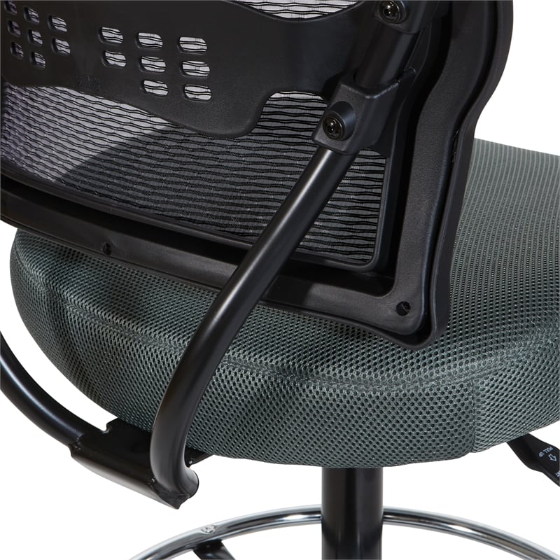 Scranton & Co Ergonomic AirGrid Drafting Chair with Padded Gray Mesh Seat