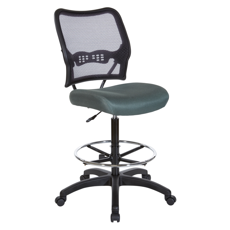 Scranton & Co Ergonomic AirGrid Drafting Chair with Padded Gray Mesh Seat