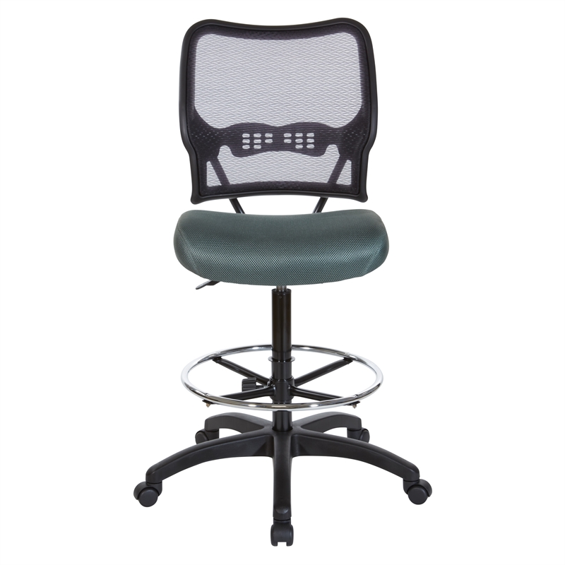 Scranton & Co Ergonomic AirGrid Drafting Chair with Padded Gray Mesh Seat