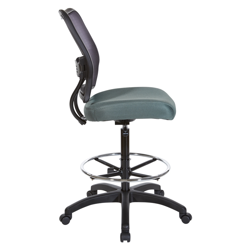Scranton & Co Ergonomic AirGrid Drafting Chair with Padded Gray Mesh Seat