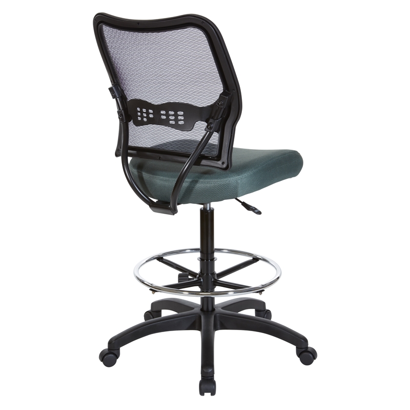 Scranton & Co Ergonomic AirGrid Drafting Chair with Padded Gray Mesh Seat
