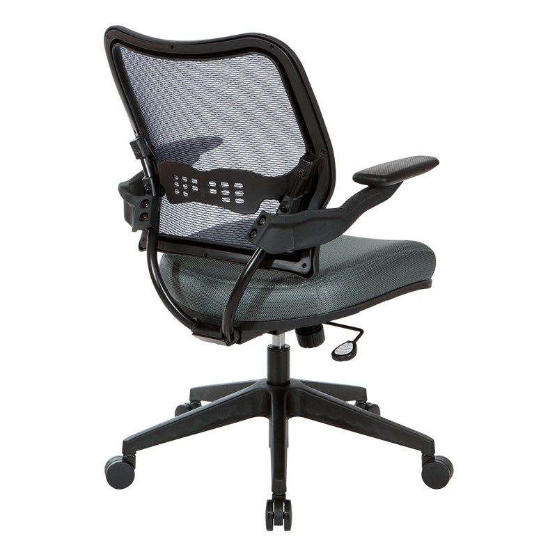Scranton & Co Ergonomic AirGrid Mesh Office Chair with Gray Fabric Seat