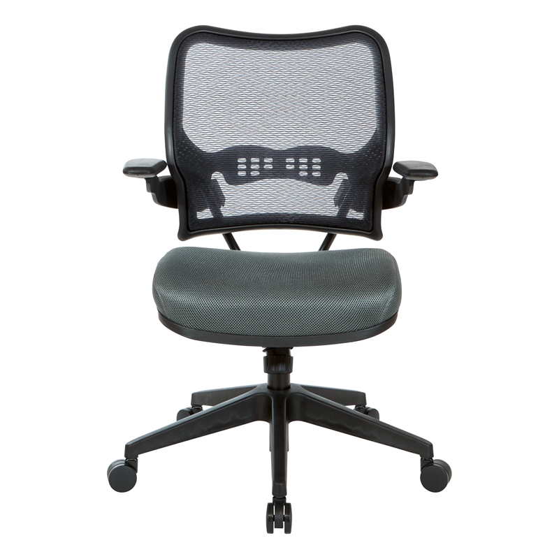 Scranton & Co Ergonomic AirGrid Mesh Office Chair with Gray Fabric Seat