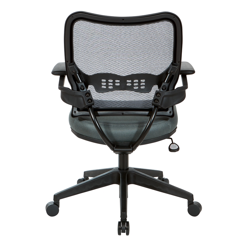 Scranton & Co Ergonomic AirGrid Mesh Office Chair with Gray Fabric Seat