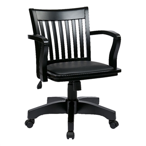 Scranton & Co Armless Task Chair with Ratchet Back Adjustment in Black Fabric