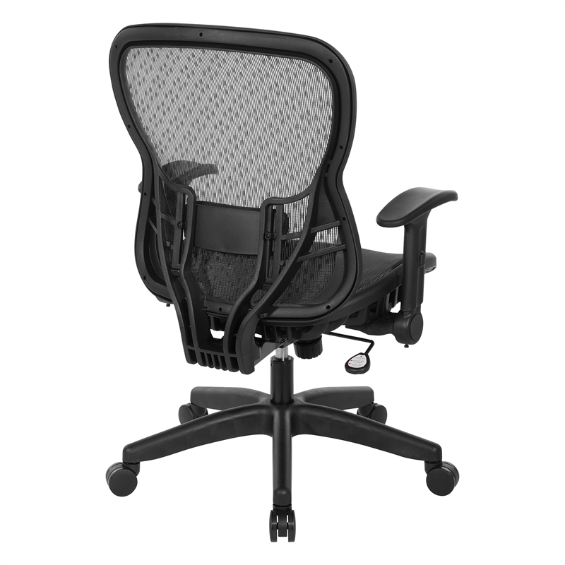 Scranton & Co R2 SpaceGrid Mesh Office Chair with Flip Arms in Black