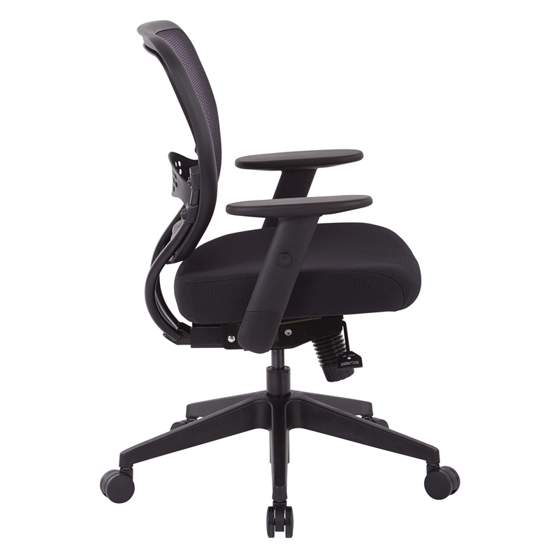 Scranton & Co AirGrid Mesh Back Ergonomic Office Chair in Black Fabric