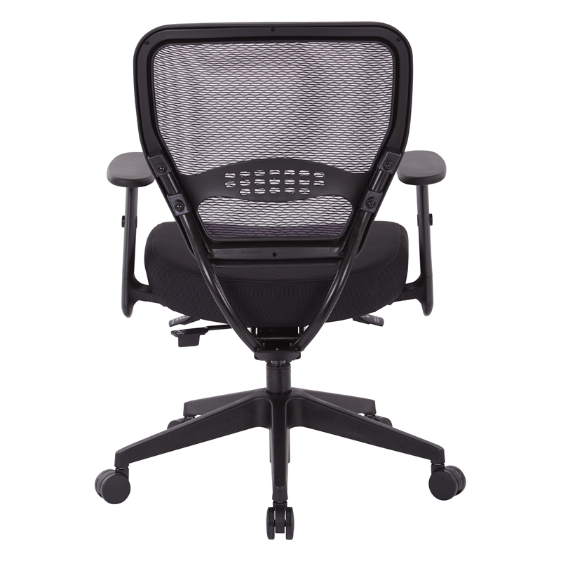 Scranton & Co AirGrid Mesh Back Ergonomic Office Chair in Black Fabric