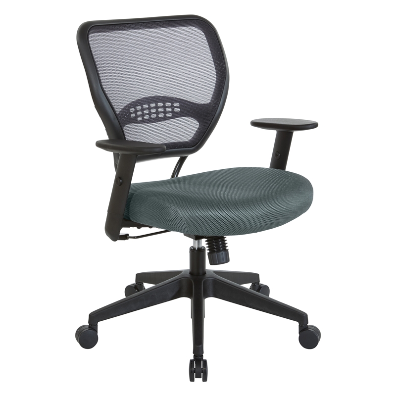 Scranton & Co AirGrid Mesh Back Manager's Chair with Gray Fabric Seat