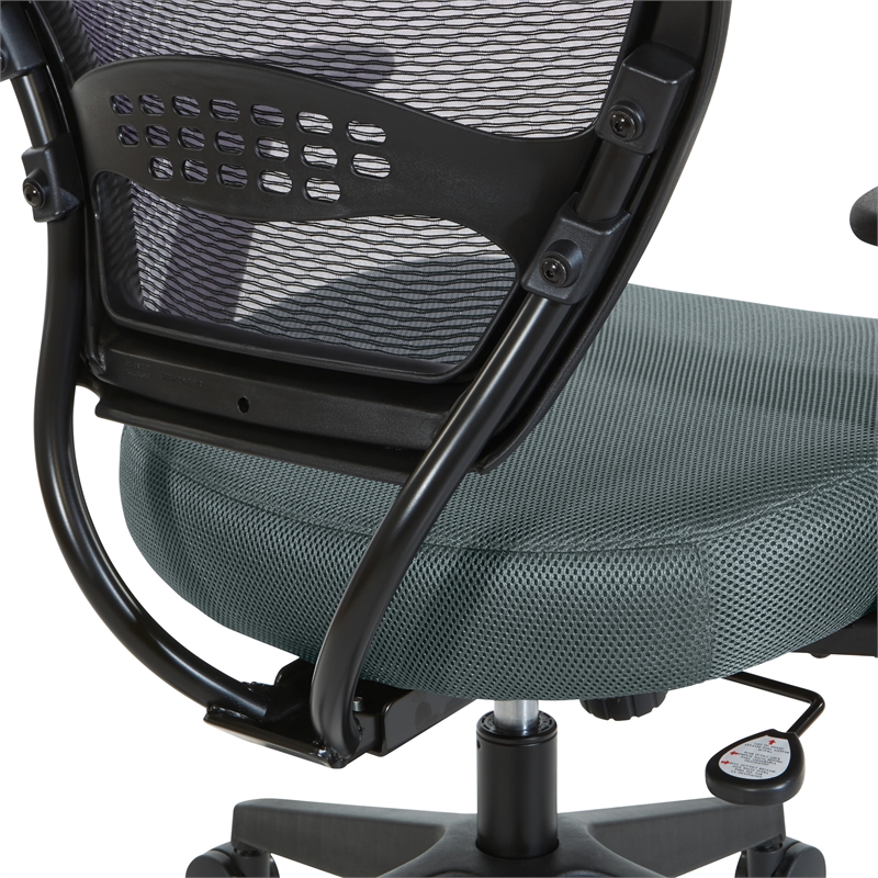 Scranton & Co AirGrid Mesh Back Manager's Chair with Gray Fabric Seat