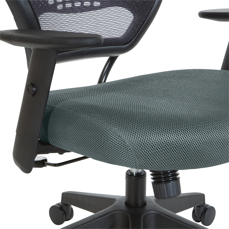 Scranton & Co AirGrid Mesh Back Manager's Chair with Gray Fabric Seat
