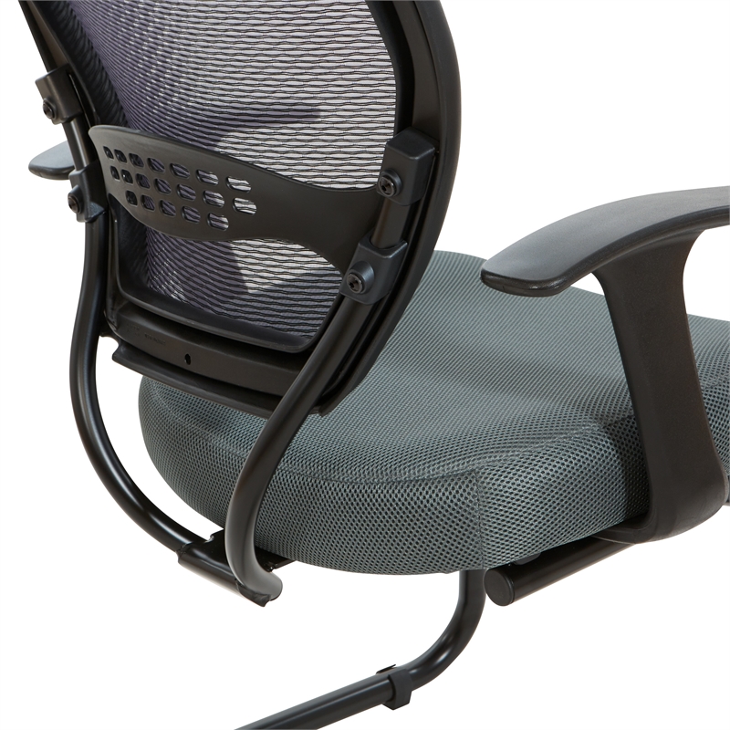 Scranton & Co AirGrid Mesh Back Visitor's Chair with Gray Fabric Seat