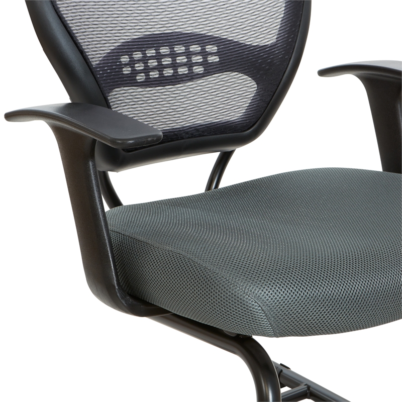 Scranton & Co AirGrid Mesh Back Visitor's Chair with Gray Fabric Seat
