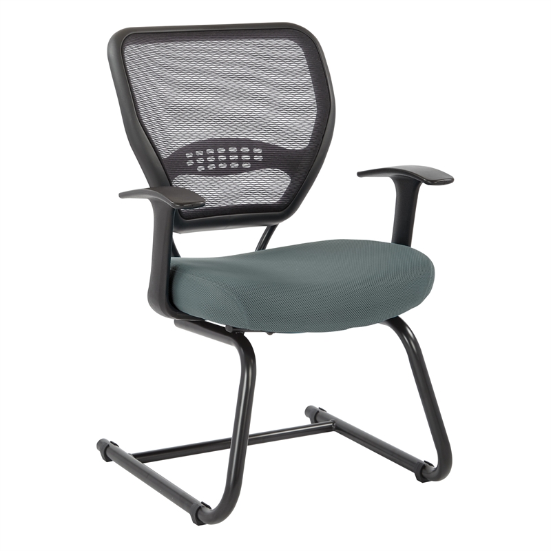 Scranton & Co AirGrid Mesh Back Visitor's Chair with Gray Fabric Seat