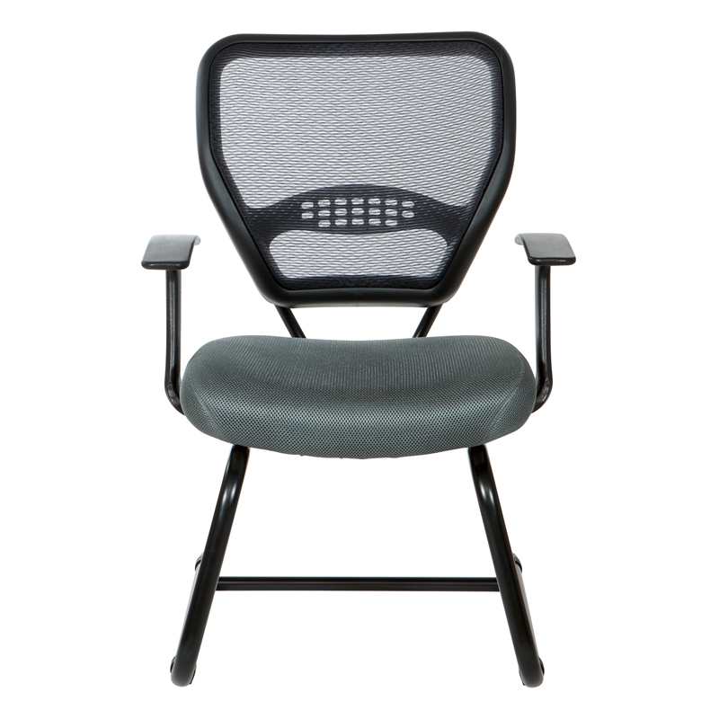 Scranton & Co AirGrid Mesh Back Visitor's Chair with Gray Fabric Seat