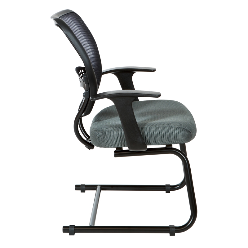 Scranton & Co AirGrid Mesh Back Visitor's Chair with Gray Fabric Seat