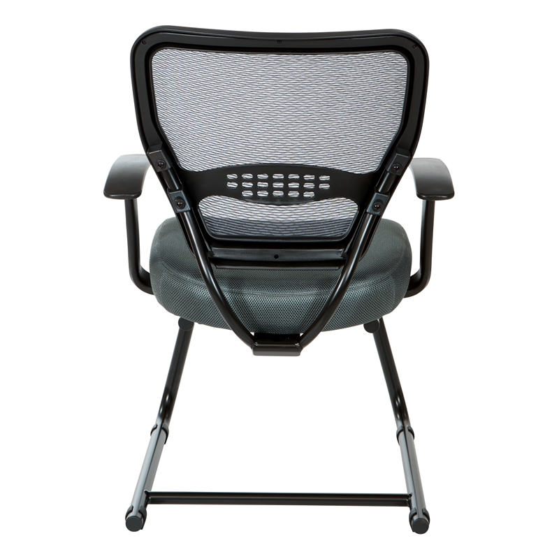 Scranton & Co AirGrid Mesh Back Visitor's Chair with Gray Fabric Seat