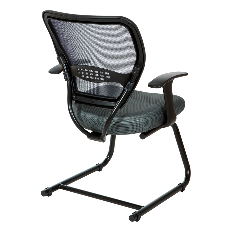Scranton & Co AirGrid Mesh Back Visitor's Chair with Gray Fabric Seat