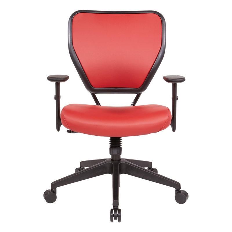 Scranton & Co Lipstick Red Vinyl Task Chair with AirGrid Back and Angled Arms