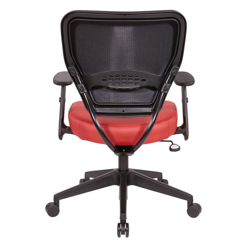 Scranton & Co Lipstick Red Vinyl Task Chair with AirGrid Back and Angled Arms
