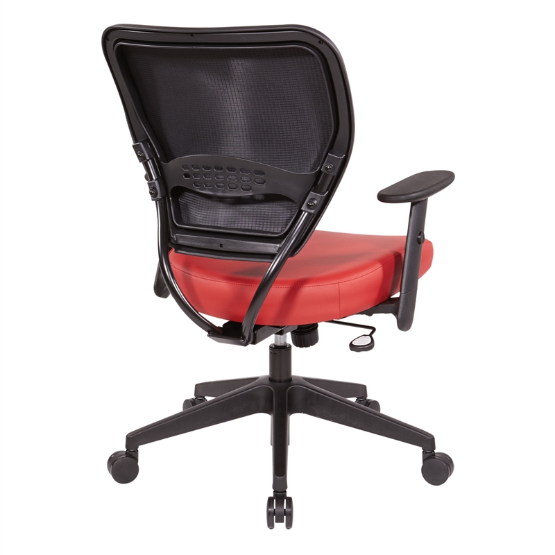 Scranton & Co Lipstick Red Vinyl Task Chair with AirGrid Back and Angled Arms