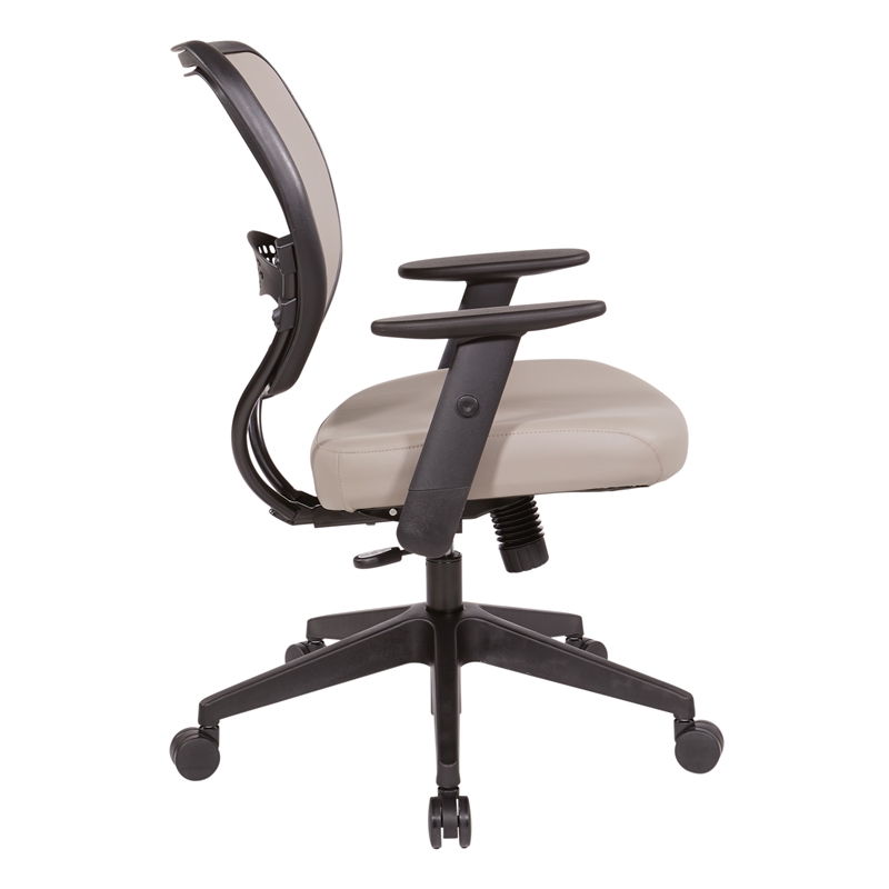 Scranton & Co Stratus Tan Vinyl Task Chair with AirGrid Back and Angled Arms