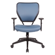 Scranton & Co Blue Vinyl Task Chair with AirGrid Back and Adjustable Arms
