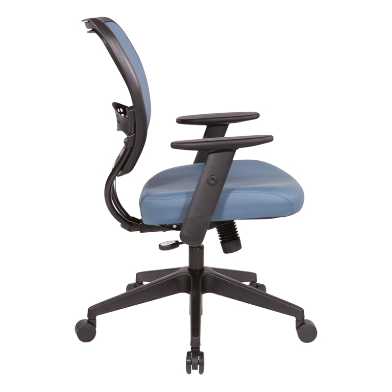 Scranton & Co Blue Vinyl Task Chair with AirGrid Back and Adjustable Arms