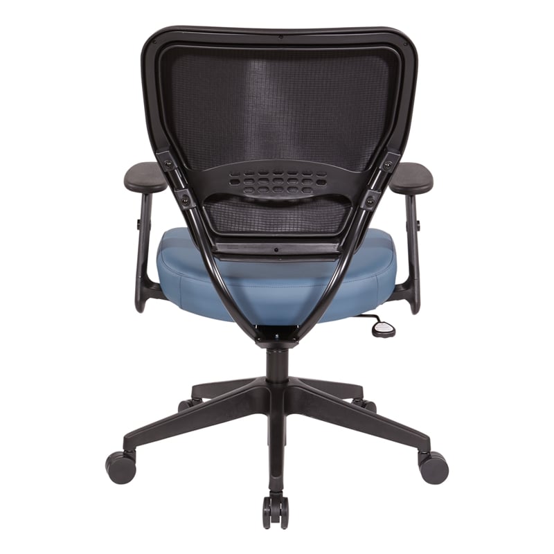 Scranton & Co Blue Vinyl Task Chair with AirGrid Back and Adjustable Arms