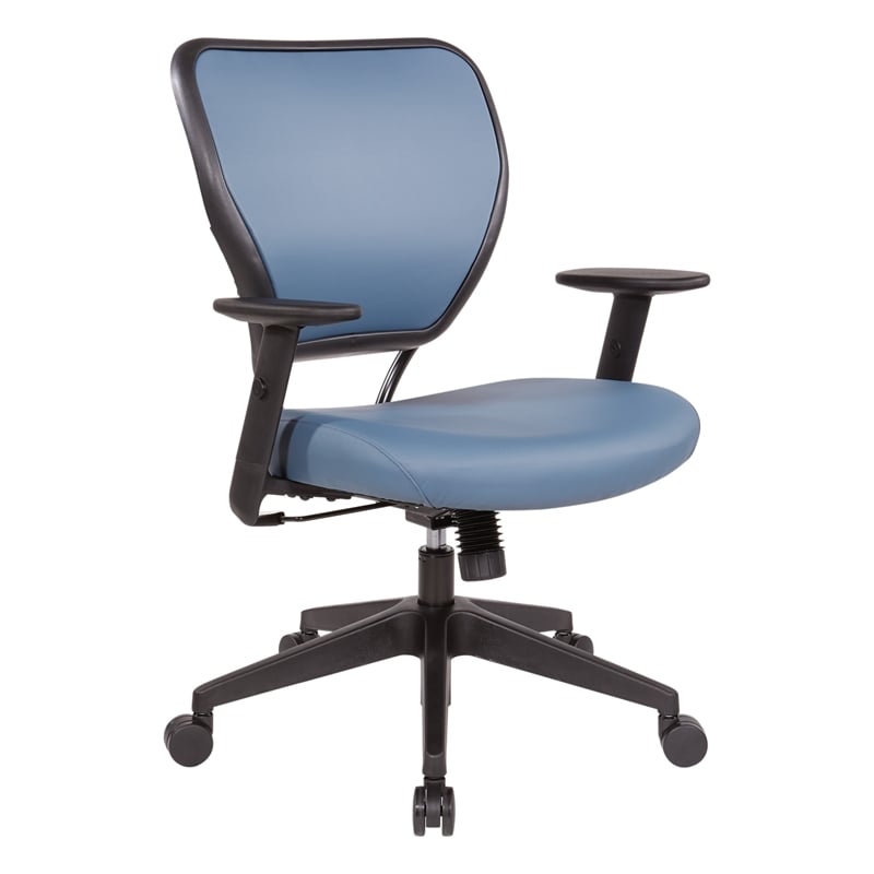 Scranton & Co Blue Vinyl Task Chair with AirGrid Back and Adjustable Arms