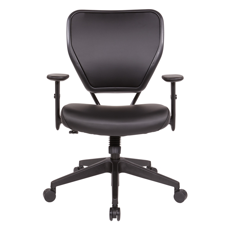 Scranton & Co Black Vinyl Task Chair with AirGrid Back and Adjustable Arms