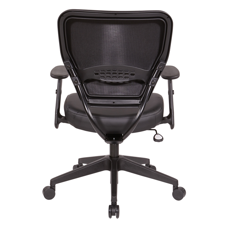Scranton & Co Black Vinyl Task Chair with AirGrid Back and Adjustable Arms