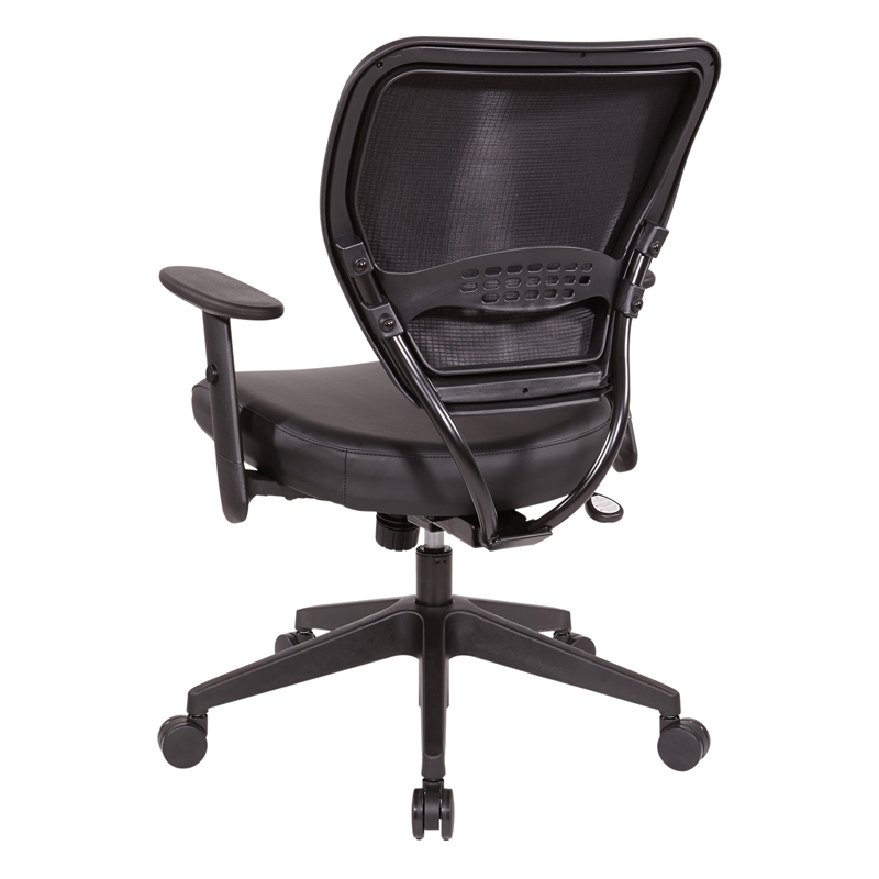 Scranton & Co Black Vinyl Task Chair with AirGrid Back and Adjustable Arms
