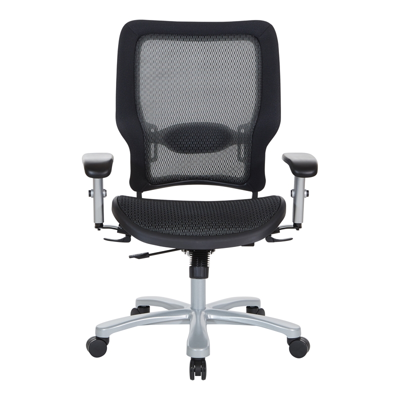 Scranton & Co AirGrid Big and Tall Office Chair in Black with Lumbar Support