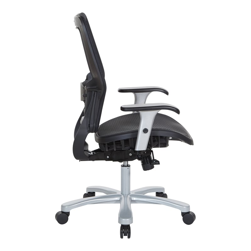 Scranton & Co AirGrid Big and Tall Office Chair in Black with Lumbar Support